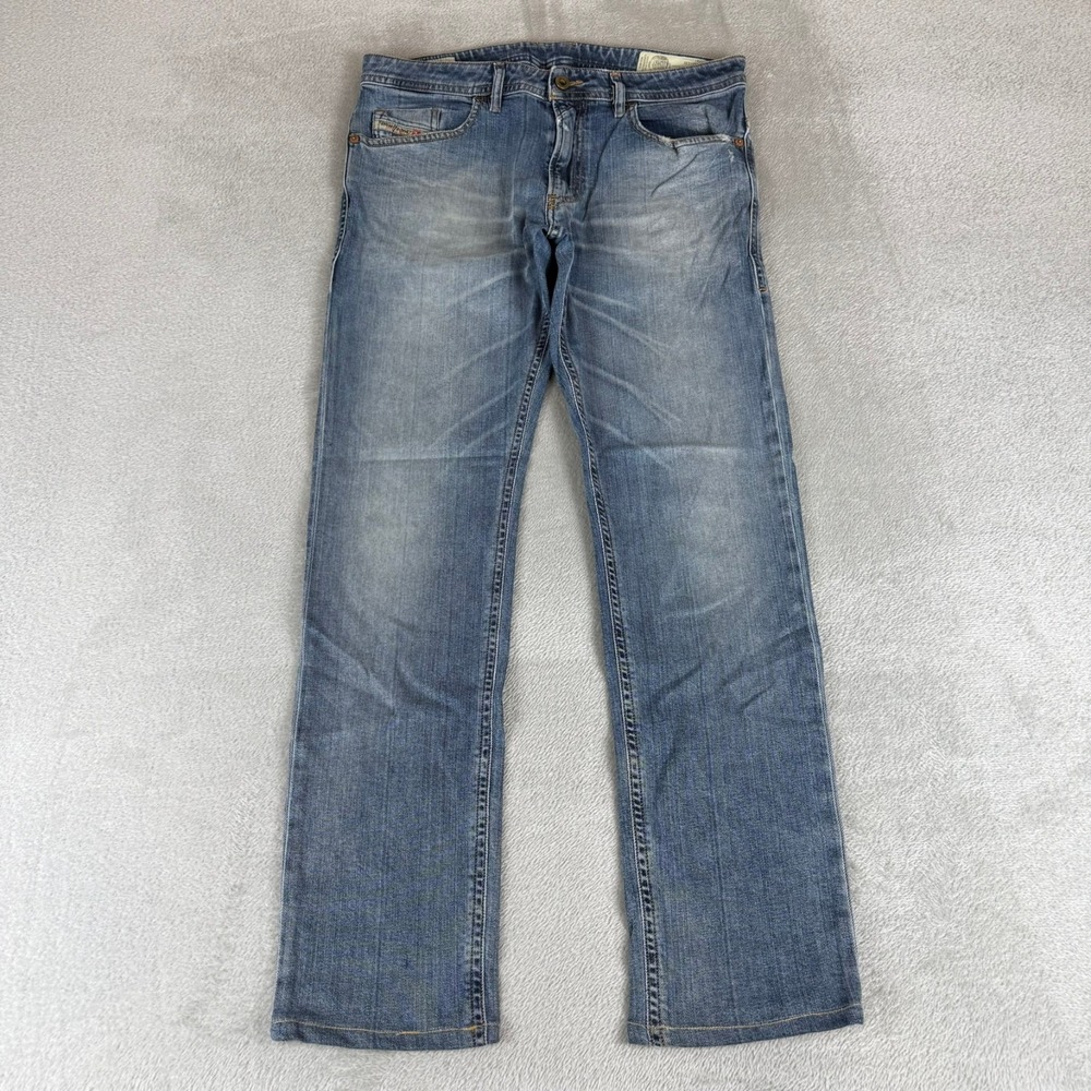 Diesel Thommer Slim Skinny Jeans Mens 33x30 Blue Denim Distressed Stretch Italy